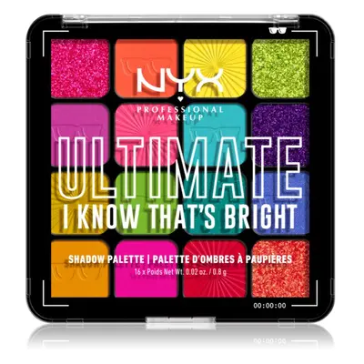 NYX Professional Makeup Ultimate Shadow Palette oční stíny odstín I Know That's Bright 16 ks