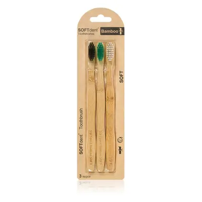 SOFTdent Bamboo Soft - 3 pack bambusový zubní kartáček 3 ks