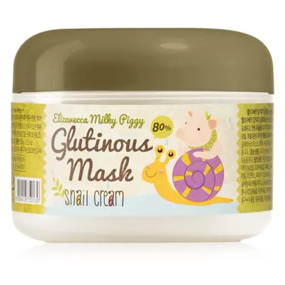 Elizavecca Milky Piggy Glutinous Mask 80% Snail Cream intenzivně hydratační a vyživující maska s