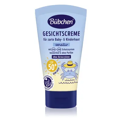 Bübchen Sensitive Sun Protection Face Cream SPF 50+ ochranný krém na obličej pro děti SPF 50+ 6 