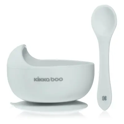 Kikkaboo Silicone Bowl with Spoon silikonová miska s lžičkou 4 m+ Blue 2 ks