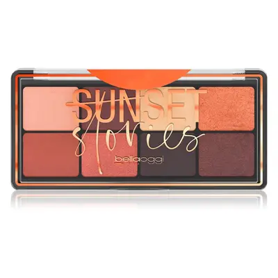 bellaoggi Sunset Stories paleta očních stínů 8 barev odstín Deep Nude 9.5 g