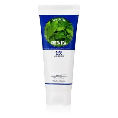 Holika Holika Daily Fresh Green Tea čisticí pěna vyrovnávající tvorbu kožního mazu se zeleným ča