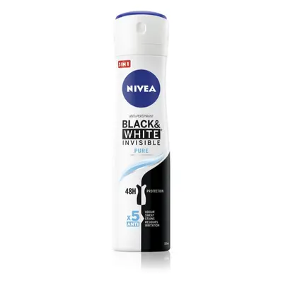 NIVEA Invisible Black & White Pure antiperspirant ve spreji pro ženy 150 ml