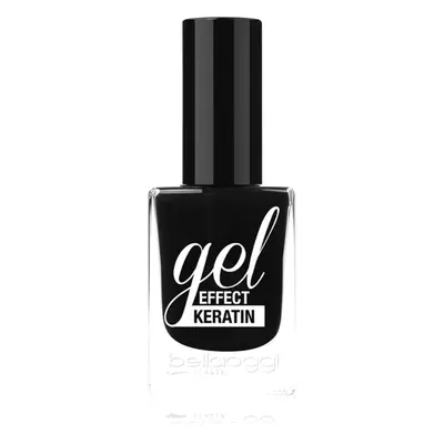 bellaoggi Gel Effect Keratin Nail Polish lak na nehty odstín Black To Gold 10 ml