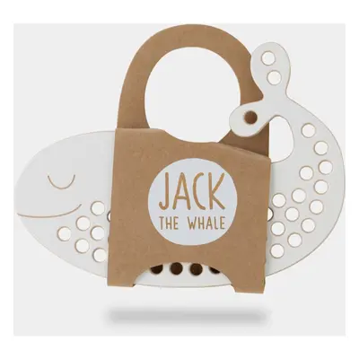 Milin Big Wooden Lacing Toy Whale Jack aktivity hračka 9 cm x 19,5 cm x 0,7 cm 1 ks