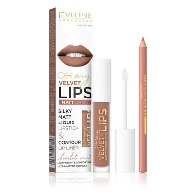 Eveline Cosmetics OH! my LIPS Velvet sada na rty 14 Choco Truffle 1 ks