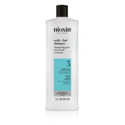 Nioxin System 3 Scalp + Hair Shampoo čisticí šampon pro barvené řídnoucí vlasy 1000 ml