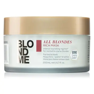 Schwarzkopf Professional Blondme All Blondes Rich vyživující maska pro hrubé vlasy 200 ml