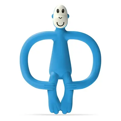 Matchstick Monkey Monkey Teether kousátko s kartáčkem 2 v 1 Blue 1 ks