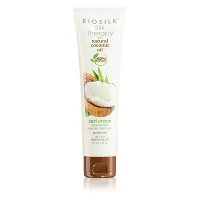 Biosilk Silk Therapy Natural Coconut Oil krém na vlasy pro vlnité a kudrnaté vlasy 148 ml