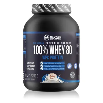 Maxxwin 100% Whey 80 Protein syrovátkový protein v prášku příchuť Cappuccino 2200 g