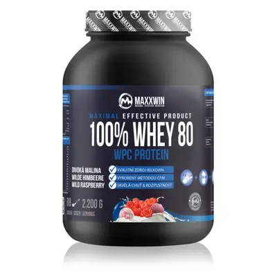 Maxxwin 100% Whey 80 Protein syrovátkový protein v prášku příchuť Wild Raspberry 2200 g