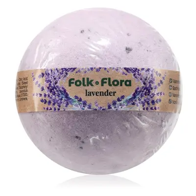 Folk & Flora Lavender koupelová bomba se zklidňujícím účinkem 130 g