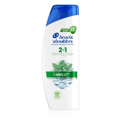 Head & Shoulders Menthol Fresh 2in1 šampon a kondicionér 2 v 1 proti lupům 625 ml