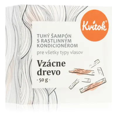 Kvitok Vzácné dřevo tuhý šampon pro tmavé vlasy 50 g