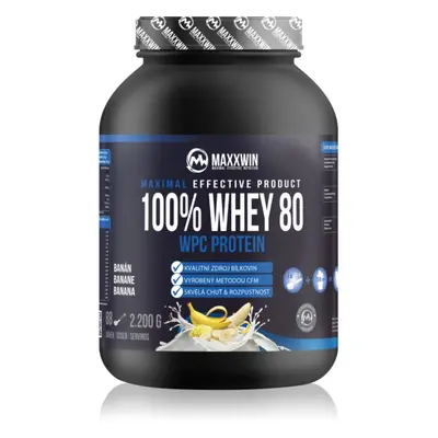 Maxxwin 100% Whey 80 Protein syrovátkový protein v prášku příchuť Banana 2200 g