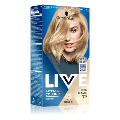 Schwarzkopf LIVE Intense Colour permanentní barva na vlasy odstín B10 Chladná blond 1 ks