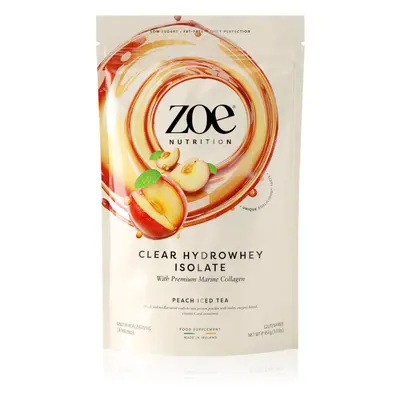 ZOE Clear Hydrowhey Isolate syrovátkový izolát s kolagenem příchuť Peach Iced Tea 454 g