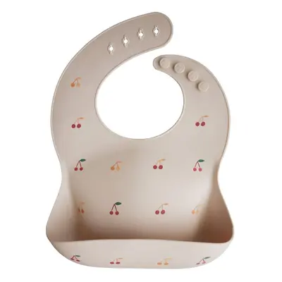 Mushie Silicone Baby Bib bryndák Cherries 1 ks