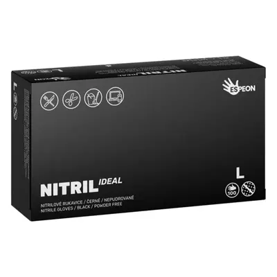 Espeon Nitril Ideal Black nitrilové nepudrované rukavice velikost L 100 ks