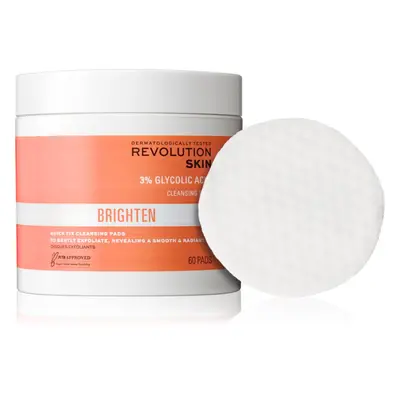 Revolution Skincare Brighten 3% Glycolic Acid čisticí tampónky 60 ks