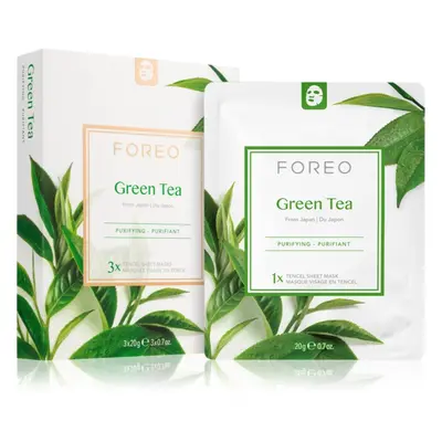 FOREO Farm to Face Sheet Mask Green Tea plátýnková maska se zklidňujícím účinkem pro smíšenou pl