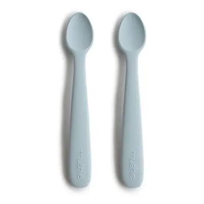 Mushie Silicone Feeding Spoons lžička Powder Blue 2 ks