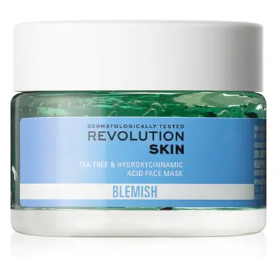 Revolution Skincare Blemish Tea Tree & Hydroxycinnamic Acid zklidňující maska pro mastnou pleť s