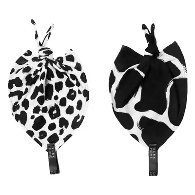 KLRK Home Wild B&W Leopard&Giraffe mazlicí dečka s uzlem 26x26 cm 2 ks