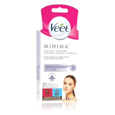 Veet Minima Hypoallergenic voskové depilační pásky na obličej 20 ks