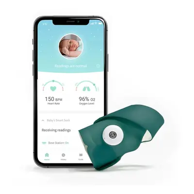 Owlet Smart Sock 3 0-18m chytrá ponožka Deep Sea Green 2x1 pár