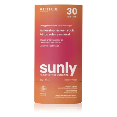 Attitude Sunly Orange Blossom minerální krém na opalování v tyčince SPF 30 60 g