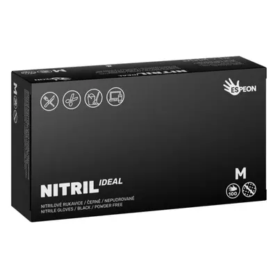 Espeon Nitril Ideal Black nitrilové nepudrované rukavice velikost M 100 ks