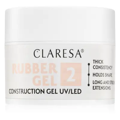 Claresa Rubber Gel Construction Gel UV/LED gelový lak pro prodloužení nehtů odstín 02 45 g