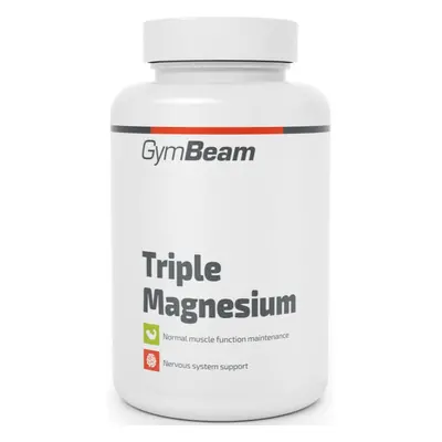 GymBeam Triple Magnesium kapsle pro podporu normální činnosti nervové soustavy, svalů, zubů a sn