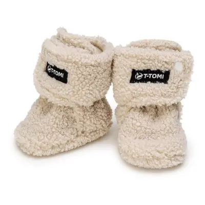 T-TOMI TEDDY Booties Cream dětské capáčky 0-3 months 1 ks