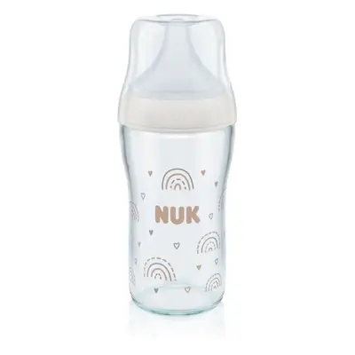 NUK Perfect Match skleněná kojenecká láhev s kontrolou teploty 230 ml