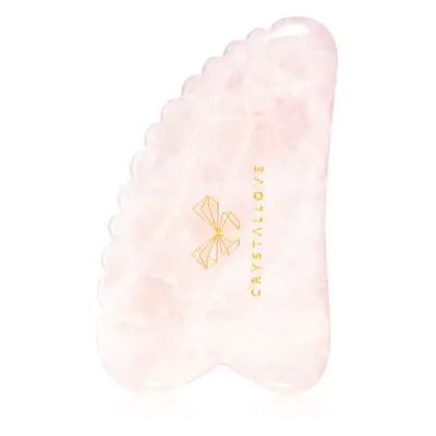 Crystallove Rose Quartz 3D Gua Sha masážní pomůcka 1 ks