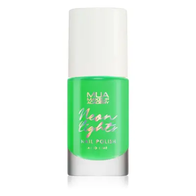 MUA Makeup Academy Neon Lights neonový lak na nehty odstín Acid Lime 8 ml