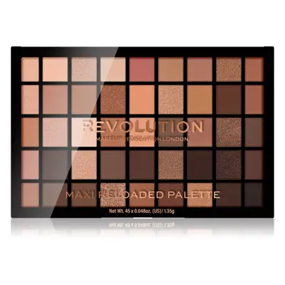 Makeup Revolution Maxi Reloaded Palette paletka pudrových očních stínů odstín Ultimate Nudes 45x