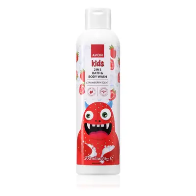 Avon Kids Strawberry koupelový přípravek 2 v 1 200 ml