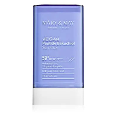 MARY & MAY Peptide Bakuchiol Sun Stick opalovací krém v tyčince s protivráskovým účinkem SPF 50+