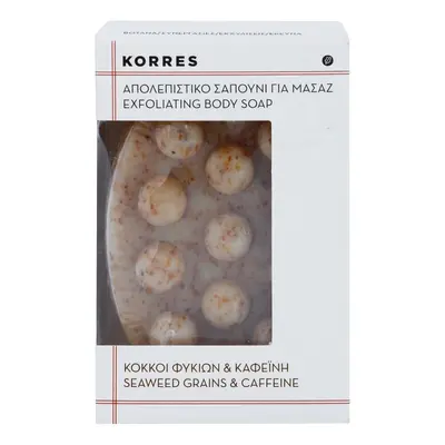 Korres Seaweed Grains & Kaffeine peelingové mýdlo proti celulitidě 125 g