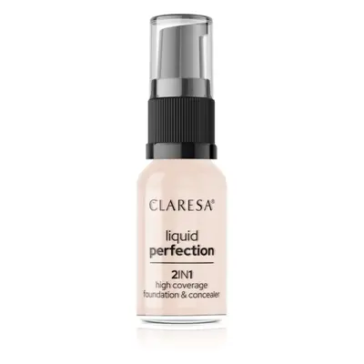 Claresa Liquid Perfection 2in1 vysoce krycí make-up odstín 101 Light 18 g