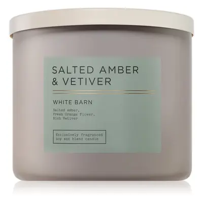 Bath & Body Works Salted Amber & Vetiver vonná svíčka 411 g