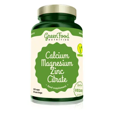 GreenFood Nutrition Calcium & Magnesium & Zinc Citrate kapsle pro podporu zdraví kostí, kloubů a