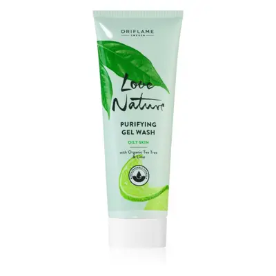 Oriflame Love Nature Organic Tea Tree & Lime hloubkově čisticí gel pro mastnou a problematickou 