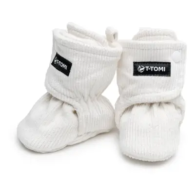 T-TOMI Booties Cream dětské capáčky 6-9 months Warm 1 pár