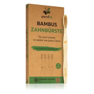 Pandoo Bamboo Toothbrush bambusový zubní kartáček Medium Soft 4 ks